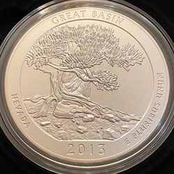 2013-P ATB 5 Oz 999 Fine Silver Coin, Great Basin National Park