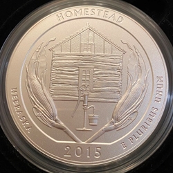 2015-P ATB 5 Oz 999 Fine Silver Coin, Homestead National Monument of America