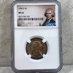 1950-D Jefferson Nickel, MS 65 - 103