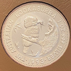 1993 Australia,  1 Dollars - Elizabeth II 3rd Portrait - Australian Kookaburra