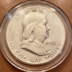 1951-S Franklin Half Dollar