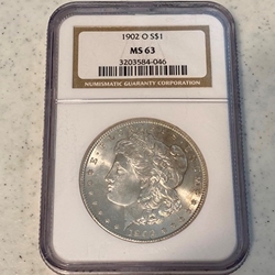 1902-O Morgan Silver Dollars Certified / Slabbed MS63
