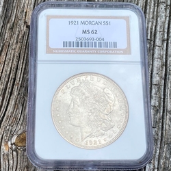 1921 Morgan Silver Dollars Certified / Slabbed MS62