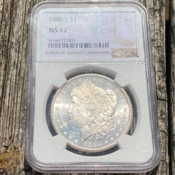1880-S Morgan Silver Dollars Certified / Slabbed MS62