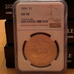 1896 Morgan Silver Dollars Certified / Slabbed AU 58