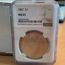 1887 Morgan Silver Dollars Certified / Slabbed MS63