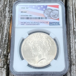 1923 Peace Silver Dollars Certified / Slabbed MS62