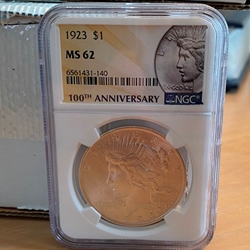 1923 Peace Silver Dollars Certified / Slabbed MS62