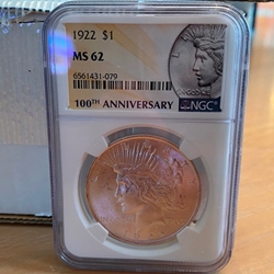 1922 Peace Silver Dollars Certified / Slabbed MS62