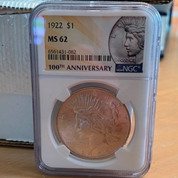 1922 Peace Silver Dollars Certified / Slabbed MS62