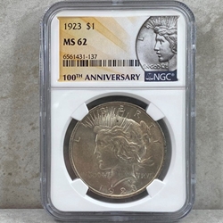 1923 Peace Silver Dollars Certified / Slabbed MS62  -137