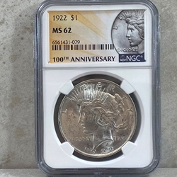 1922 Peace Silver Dollars Certified / Slabbed MS62 - 079