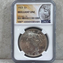 1923 Peace Silver Dollars Certified / Slabbed MS62 - 135