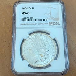 1904-O Morgan Silver Dollars Certified / Slabbed MS63 - 096