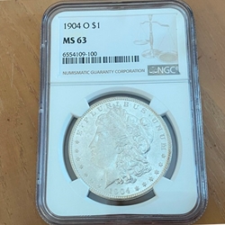 1904-O Morgan Silver Dollars Certified / Slabbed MS63 - 100