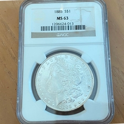 1885 Morgan Silver Dollars Certified / Slabbed MS63 - 013