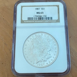 1887 Morgan Silver Dollars Certified / Slabbed MS63 - 158