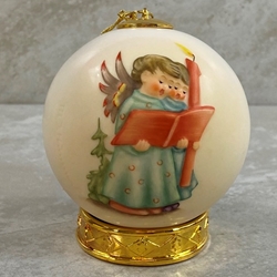 M.I. Hummel 3016 Angel Duet Ceramic, Ball Ornament, Tmk 6