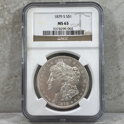 1879-S Morgan Silver Dollars Certified / Slabbed MS63 - 002