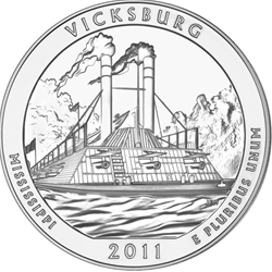 2011 ATB 5 Oz 999 Fine Silver Coin, Vicksburg National Military Park