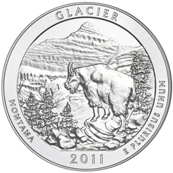 2011 ATB 5 Oz 999 Fine Silver Coin, Glacier National Park