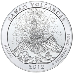 2012 ATB 5 Oz 999 Fine Silver Coin, Hawai'i Volcanoes