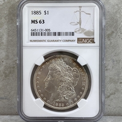 1885 Morgan Silver Dollars Certified / Slabbed MS63 - 005