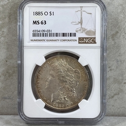 1885-O Morgan Silver Dollars Certified / Slabbed MS63-031