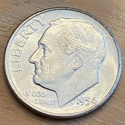 1954-S Roosevelt Dime BU Roll