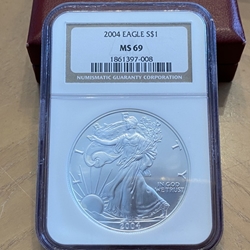 2004 American Eagle Silver One Ounce Certified / Slabbed MS69 - 008