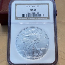 2003 American Eagle Silver One Ounce Certified / Slabbed MS69-133