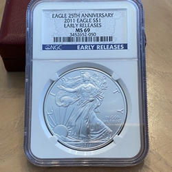 2011 American Eagle Silver One Ounce Certified / Slabbed MS69 - 050