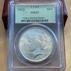 1923 Peace Silver Dollars Certified / Slabbed MS63