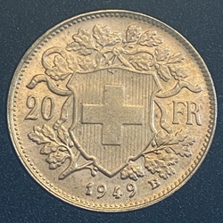 1930-B Switzerland, 20 Francs "Vreneli", .900, .1867 oz gold, 1 Each