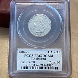 2002-S Louisiana 25 Cent, PR69DCAM