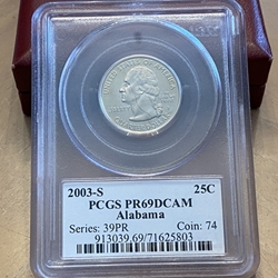 2003-S Alabama 25 Cent, PR69DCAM