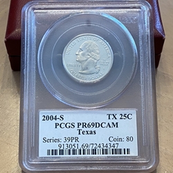 2004-S Texas 25 Cent, PR69DCAM