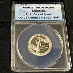 2015-S Saratoga National Historical Park 25 Cent, PR70DCAM