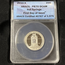 2010-S America the Beautiful Quarter, Clad, Hot Springs National Park, PR70DCAM