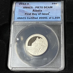 2012-S Acadia National Park 25 Cent, PR70DCAM