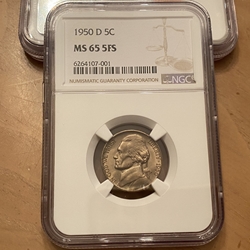 1950-D Jefferson Nickel, MS 66-001