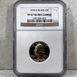 1976-S Washington Quarter, Silver, PF 67 Ultra Cameo