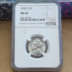 1945-S Jefferson Nickel, MS 66-041