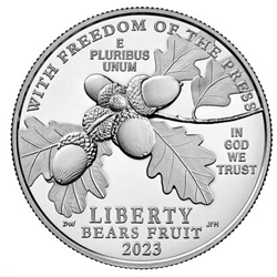 2023 First Amendment to the United States Constitution Platinum Proof Coin - Freedom of the Press