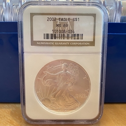 2002 American Eagle Silver One Ounce Certified / Slabbed MS69 - 034