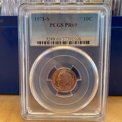 1971-S Roosevelt Dime, PCGS PR69