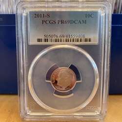 2011-S Roosevelt Dime, PCGS PR69DCAM