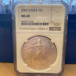 2003 American Eagle Silver One Ounce Certified / Slabbed MS69-244