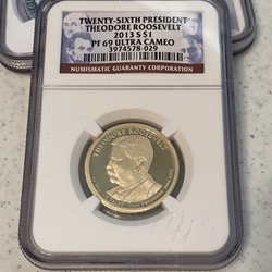 2013-S Theodore Roosevelt Presidential Dollar, PF69DCAM