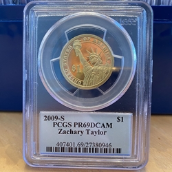 2009-S Zachary Taylor Presidential Dollar, PR69DCAM